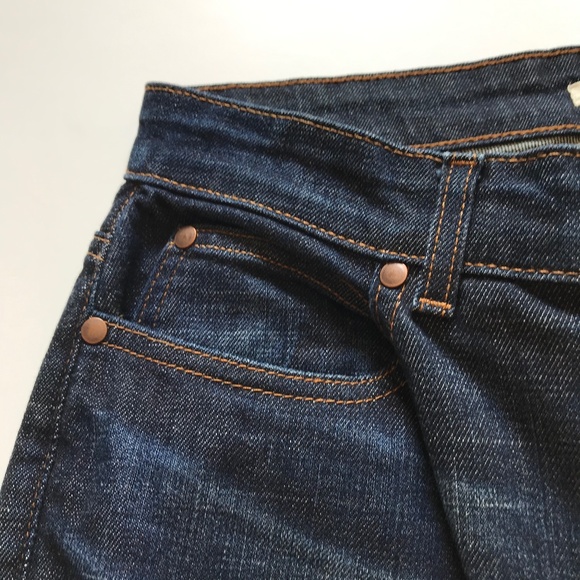 Eileen Fisher Raw Hem Straight Leg Jeans Denim Womens 2 Blue Dark Wash Organic - Picture 4 of 12